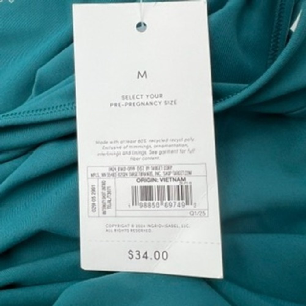 Isabel by Ingrid & Isabel Womens Maternity Romper Teal Green Medium NWT - Picture 7 of 7